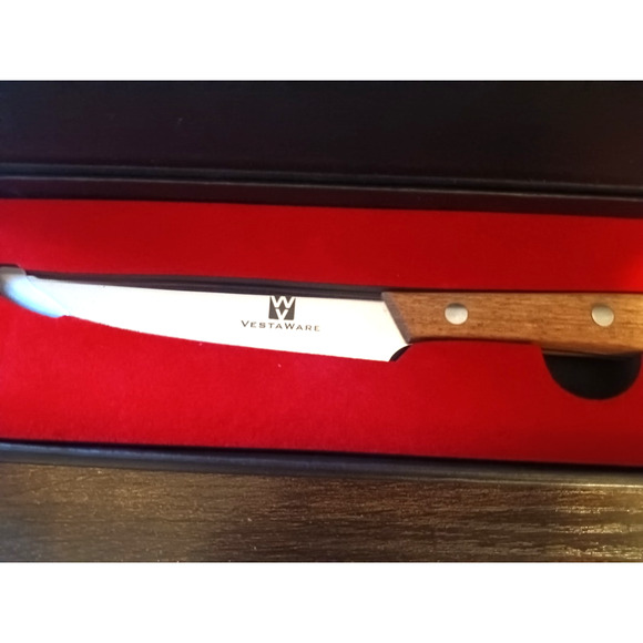 VestaWare 4.5" Utility Knife with Wooden Handle & Gift Box – New - Picture 2 of 4